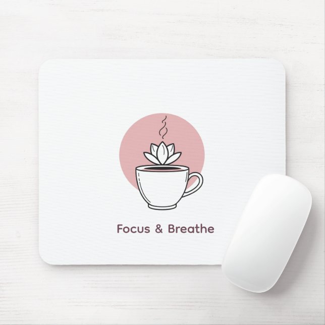 Minimalist Lotus Art Mouse Pad (With Mouse)