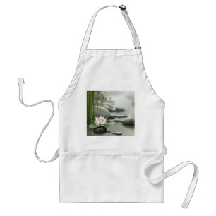 Minimalist Lotus in Japanese Garden Standard Apron