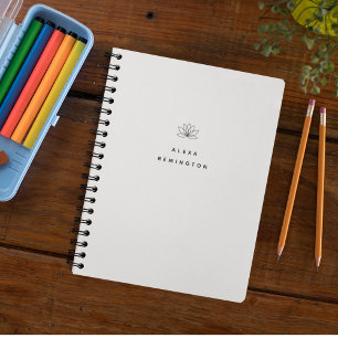 Minimalist Lotus Monogram Notebook
