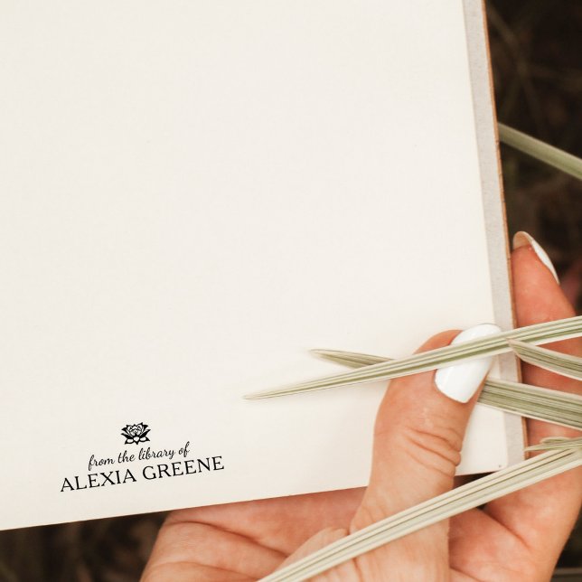 Minimalist Lotus Yoga From the Library Of, Book Rubber Stamp (Creator Uploaded)