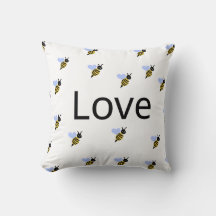  Minimalist "Love & Bees" Throw Pillow – Romantic 