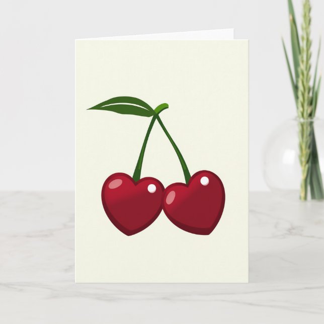 Minimalist Love Cherries Card (Front)
