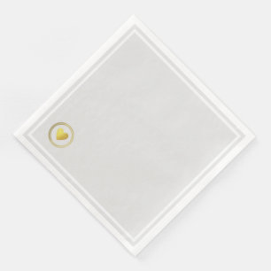 Minimalist Love Heart Light Grey Wedding Napkin