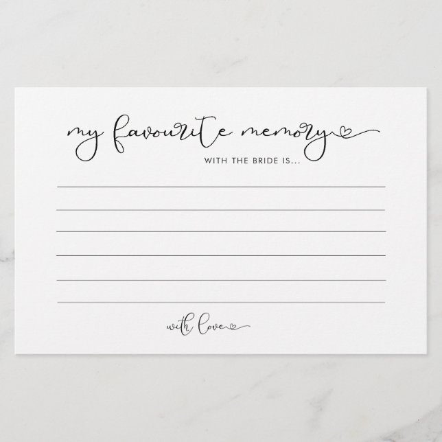 Minimalist love heart my favourite memory card (Front)