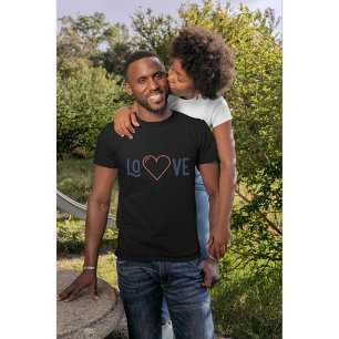 Minimalist LOVE Heart Typography Valentine's Day T-Shirt