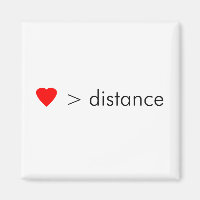 minimalist "love is greater than distance" quote