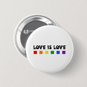 Minimalist Love Is Love Pride Rainbow  6 Cm Round Badge