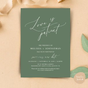 Minimalist, Love is patient, Change the date card