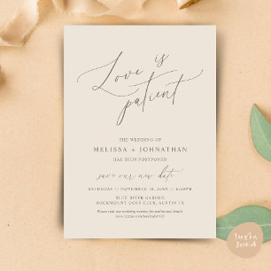 Minimalist, Love is patient, Change the date card