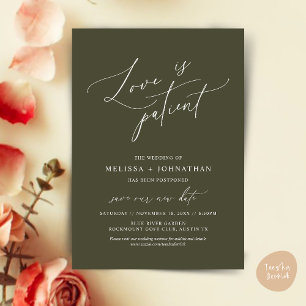 Minimalist, Love is patient, Change the date card