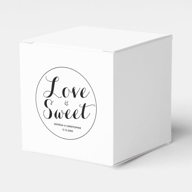 Minimalist Love is Sweet Favour Box (Front Side)