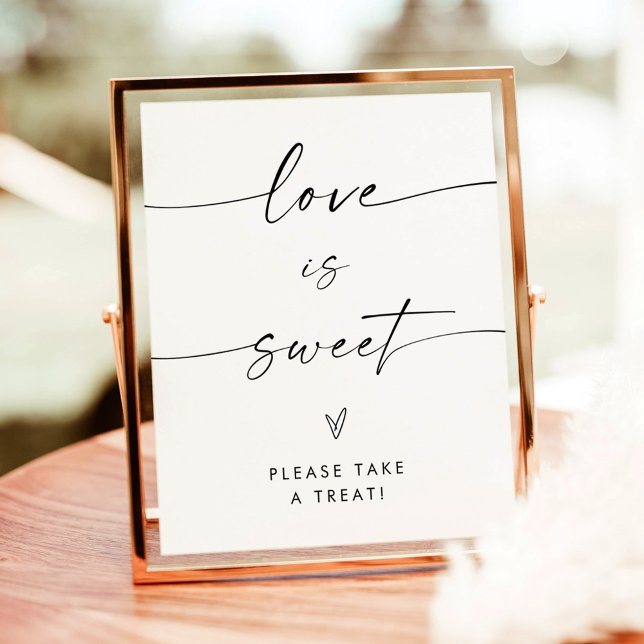Minimalist Love is Sweet Shower Dessert Sign (Creator Uploaded)
