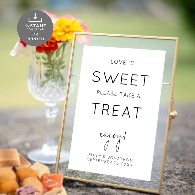 Minimalist Love Is Sweet Wedding Sign (Creator Uploaded)