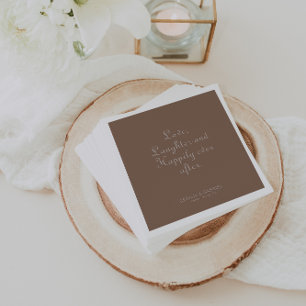 Minimalist Love Laughter and Happily Ever After  Napkin