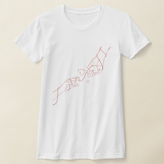 Minimalist Love Line Art T-Shirt (Laydown)