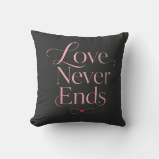 Minimalist Love Never Ends Rose Gold Throw Pillow