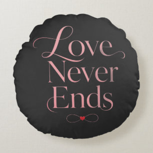 Minimalist Love Never Ends Rose Gold Throw Pillow