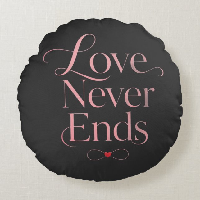 Minimalist Love Never Ends Rose Gold Throw Pillow (Front)