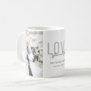 Minimalist Love Photo Wedding Favour Coffee Mug