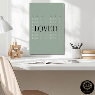 Minimalist Love Quote Poster Print - green