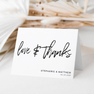 Minimalist Love & Thanks Handwritten Thank You Card