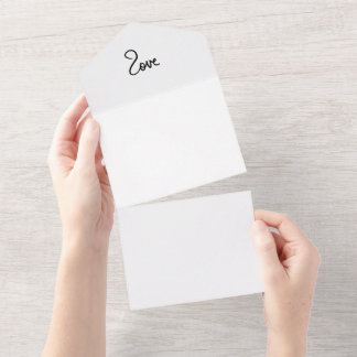 Minimalist "love" Word Typography Design All In One Invitation