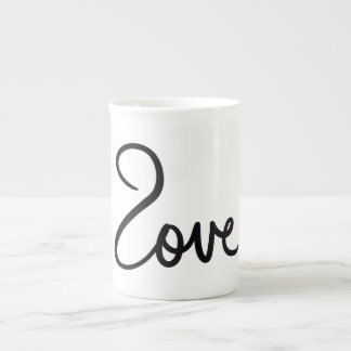 Minimalist "love" Word Typography Design Bone China Mug