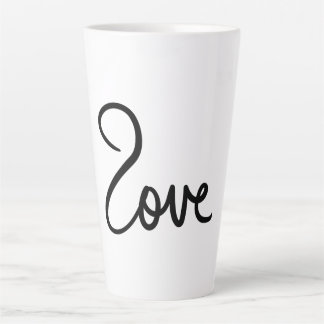 Minimalist "love" Word Typography Design Latte Mug
