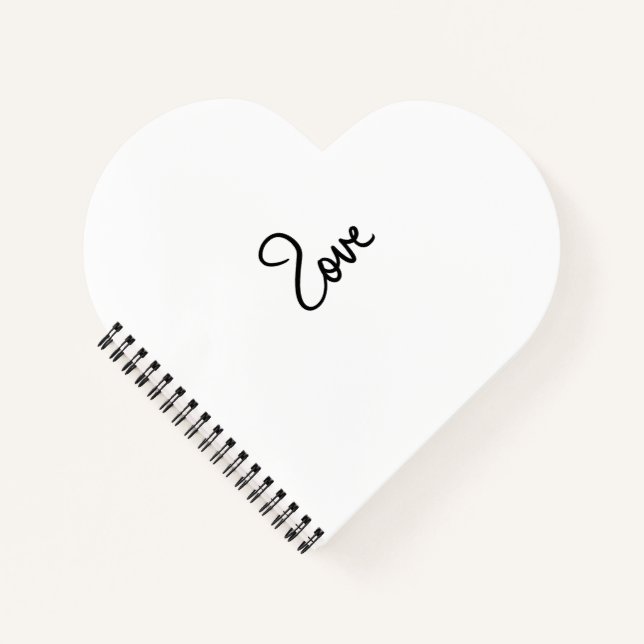 Minimalist "love" Word Typography Design Notebook (Front)