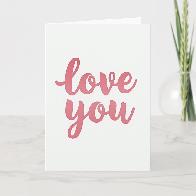 Minimalist Love You Embossed Card (Front)