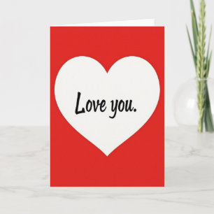 Minimalist Love You Heart Matte Card