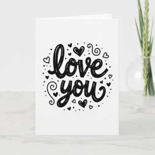 Minimalist Love You Hearts Dots Card