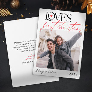 Minimalist Love's First Christmas Photo Holiday Card