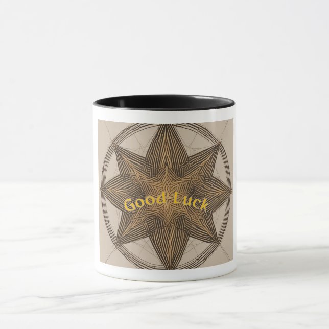 Minimalist Lucky Star Lines Good Luck Mug (Center)