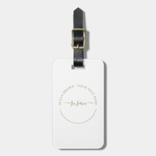 Minimalist Luggage Tag w/ leather strap