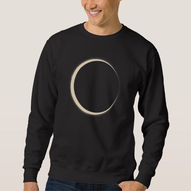 Minimalist Luna Eclipse Moon White And Black Sweatshirt (Front)
