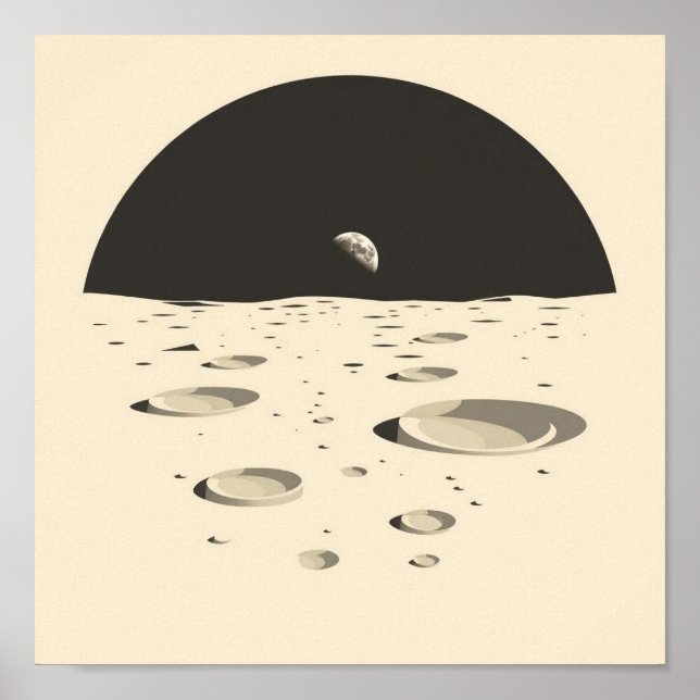 Minimalist Lunar Landscape Poster (Front)