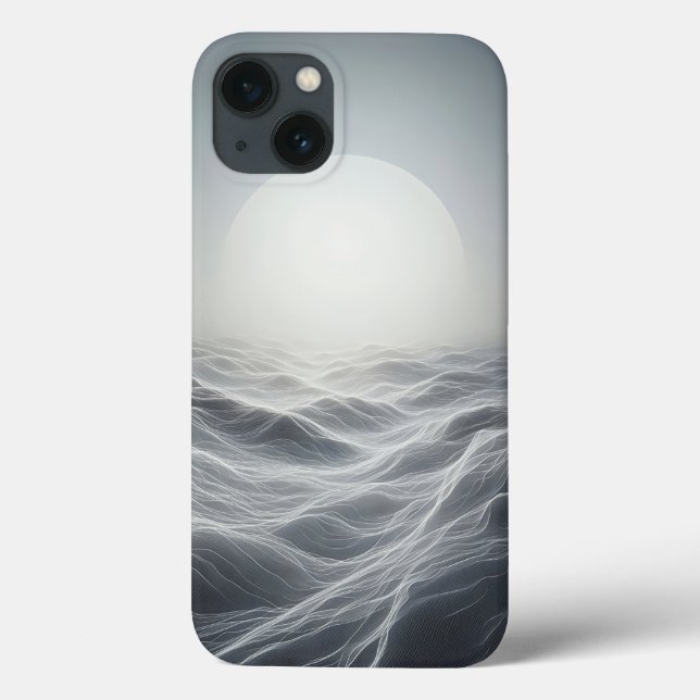 Minimalist Lunar Mesh Phone Case - Ethereal White  (Back)