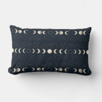 Minimalist Lunar Phases Pattern with Stars and Nig