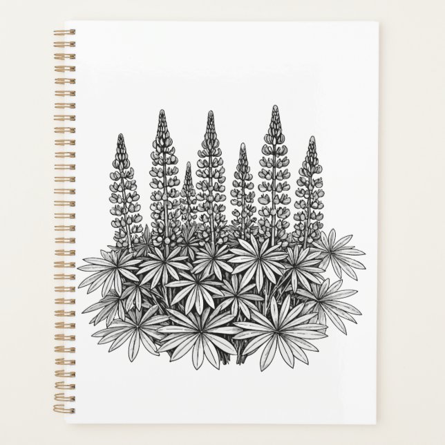 Minimalist Lupine Botanical Planner (Front)