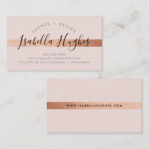 MINIMALIST luxe faux rose gold stripe blush pink Business Card
