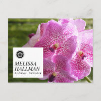 Minimalist Luxe Floral Logo with Pink Orchids