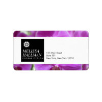 Minimalist Luxe Floral Logo with Purple Orchids