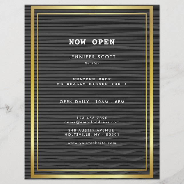 Minimalist Luxury Black Gold Flyer (Front)