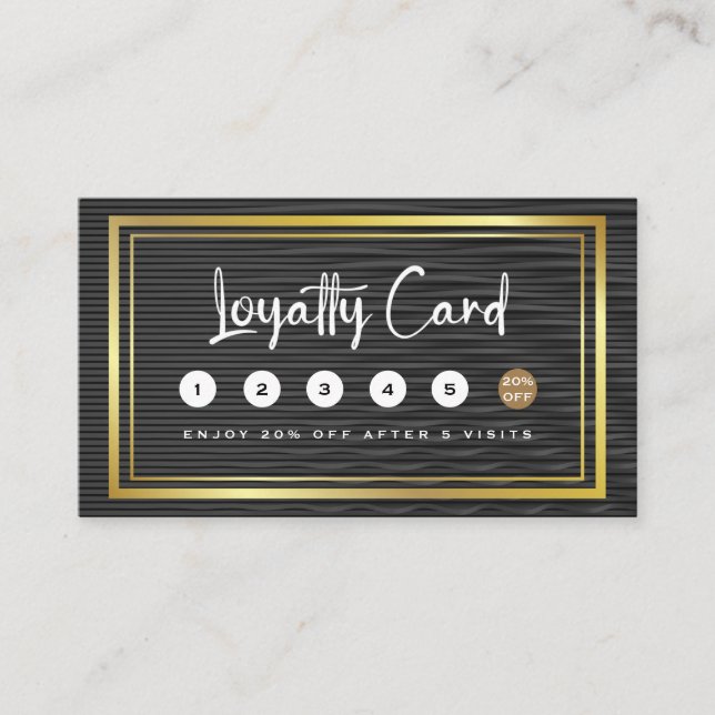 Minimalist Luxury Black Gold Loyalty Card (Front)