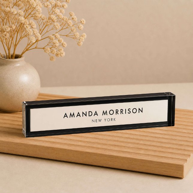 Minimalist Luxury Black/Ivory Nameplate (Creator Uploaded)