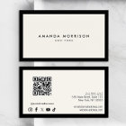 Minimalist Luxury Black/Ivory QR Code Social Media
