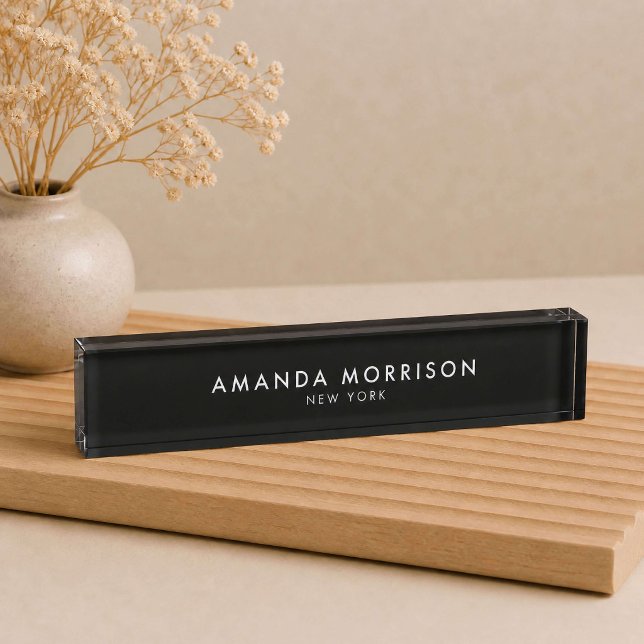 Minimalist Luxury Black Nameplate (Creator Uploaded)
