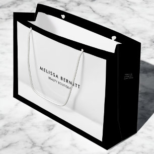Minimalist Luxury Black White Business Large Gift Bag