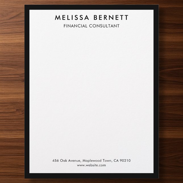 Minimalist Luxury Black White Custom Letterhead (Creator Uploaded)